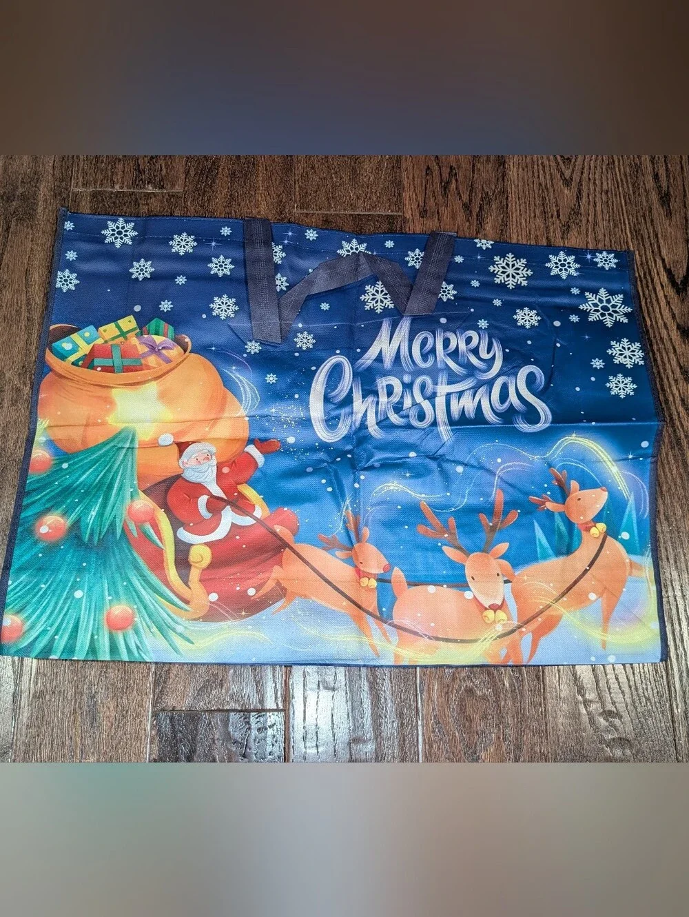Bundle of Reusable Bags with Christmas Print